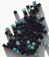 100 5mm Opaque Black AB Cube Beads
